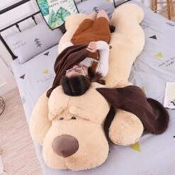 52" Giant Size Soft Lying Dog Plush Toys Stuffed Animal Sleep Cushion Pillow Dolls 11 52" Giant Size Soft Lying Dog Plush Toys Stuffed Animal Sleep Cushion Pillow Dolls -Sun Baby Sales Store Lying dog plush toy 4
