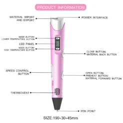 Kids 3D Print Pen Magic Doodle 3d Pen With Free 10 Meters PLA Filament 15 Kids 3D Print Pen Magic Doodle 3d Pen With Free 10 Meters PLA Filament -Sun Baby Sales Store Magic 3D Printing Pen 2