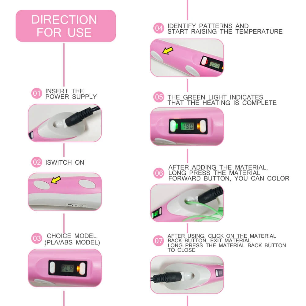 Kids 3D Print Pen Magic Doodle 3d Pen With Free 10 Meters PLA Filament 7 Kids 3D Print Pen Magic Doodle 3d Pen With Free 10 Meters PLA Filament - Image 7