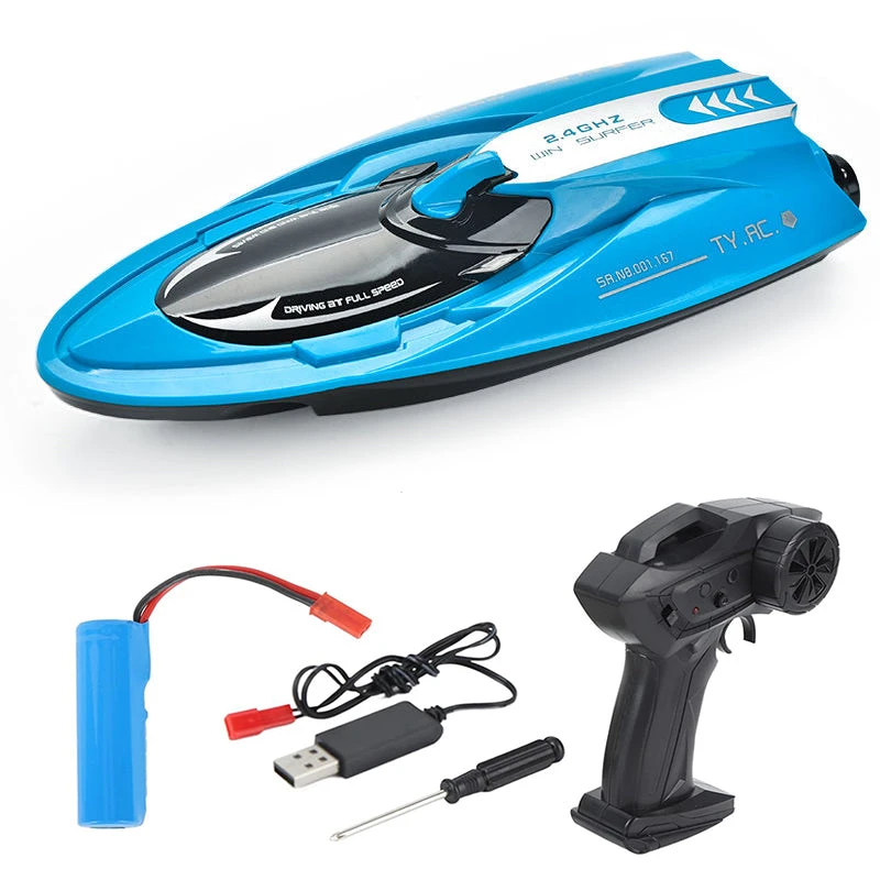 2.4G Remote Control Boat Twin Turbojet Speedboat Waterproof Racing Boat With Light For Kids 2 2.4G Remote Control Boat Twin Turbojet Speedboat Waterproof Racing Boat With Light For Kids - Image 2