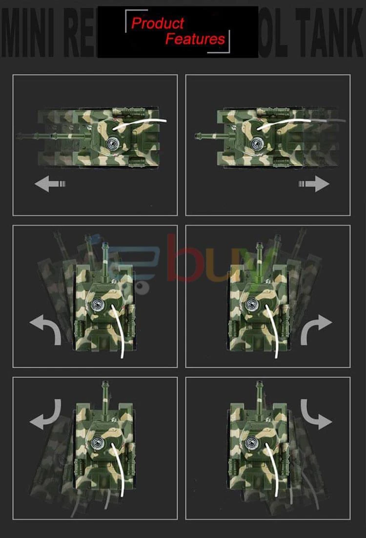 Super Mini Tiger RC Tank Radio Controlled Electronic Simulation Rechargeable Chariot 8 Super Mini Tiger RC Tank Radio Controlled Electronic Simulation Rechargeable Chariot - Image 8