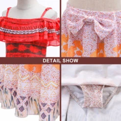 Kids Princess Moana Costume Beach Vacation Swimwear Ocean Adventure Bathing Suit 17 Kids Princess Moana Costume Beach Vacation Swimwear Ocean Adventure Bathing Suit -Sun Baby Sales Store Moana costume cosplay swimwear 2