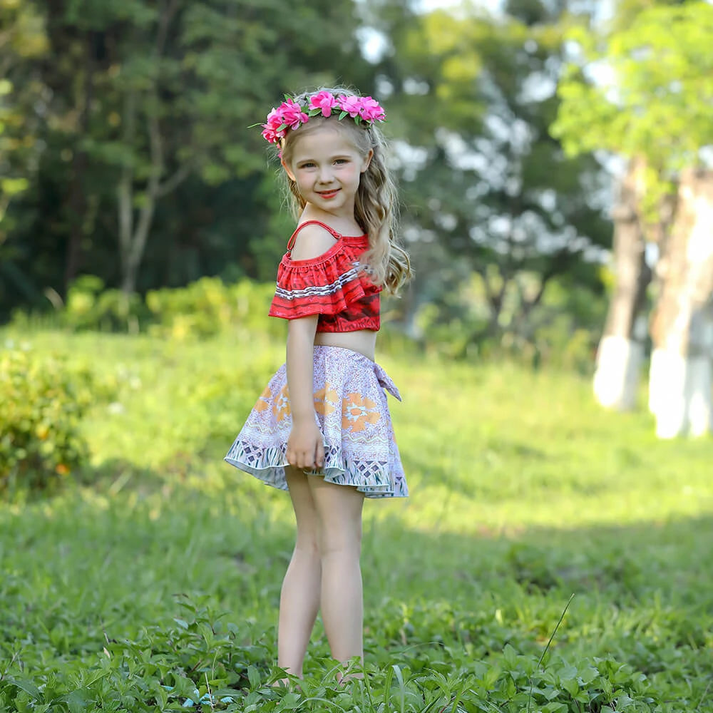 Kids Princess Moana Costume Beach Vacation Swimwear Ocean Adventure Bathing Suit 3 Kids Princess Moana Costume Beach Vacation Swimwear Ocean Adventure Bathing Suit - Image 3