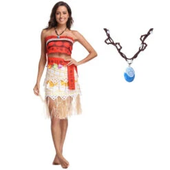 Princess Moana Costume Polynesian Dress Beach Dress Up Cosplay Outfits -Sun Baby Sales Store MoanaGirlsWomenDressSuit 6