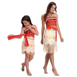 Princess Moana Costume Polynesian Dress Beach Dress Up Cosplay Outfits -Sun Baby Sales Store MoanaGirlsWomenDressSuit 8