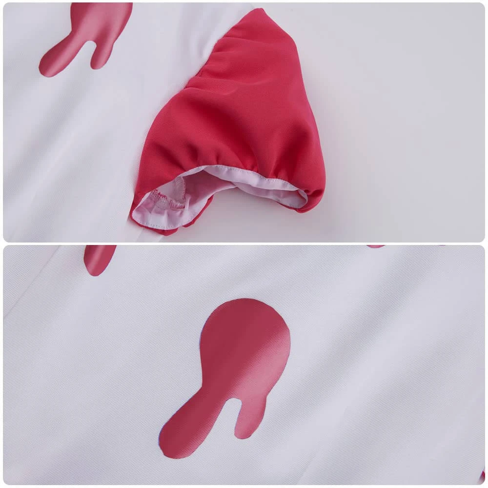 Niffty Costume White And Red Dress With Accessories Hazbin Hotel Cosplay Outfit 5 Niffty Costume White And Red Dress With Accessories Hazbin Hotel Cosplay Outfit - Image 5