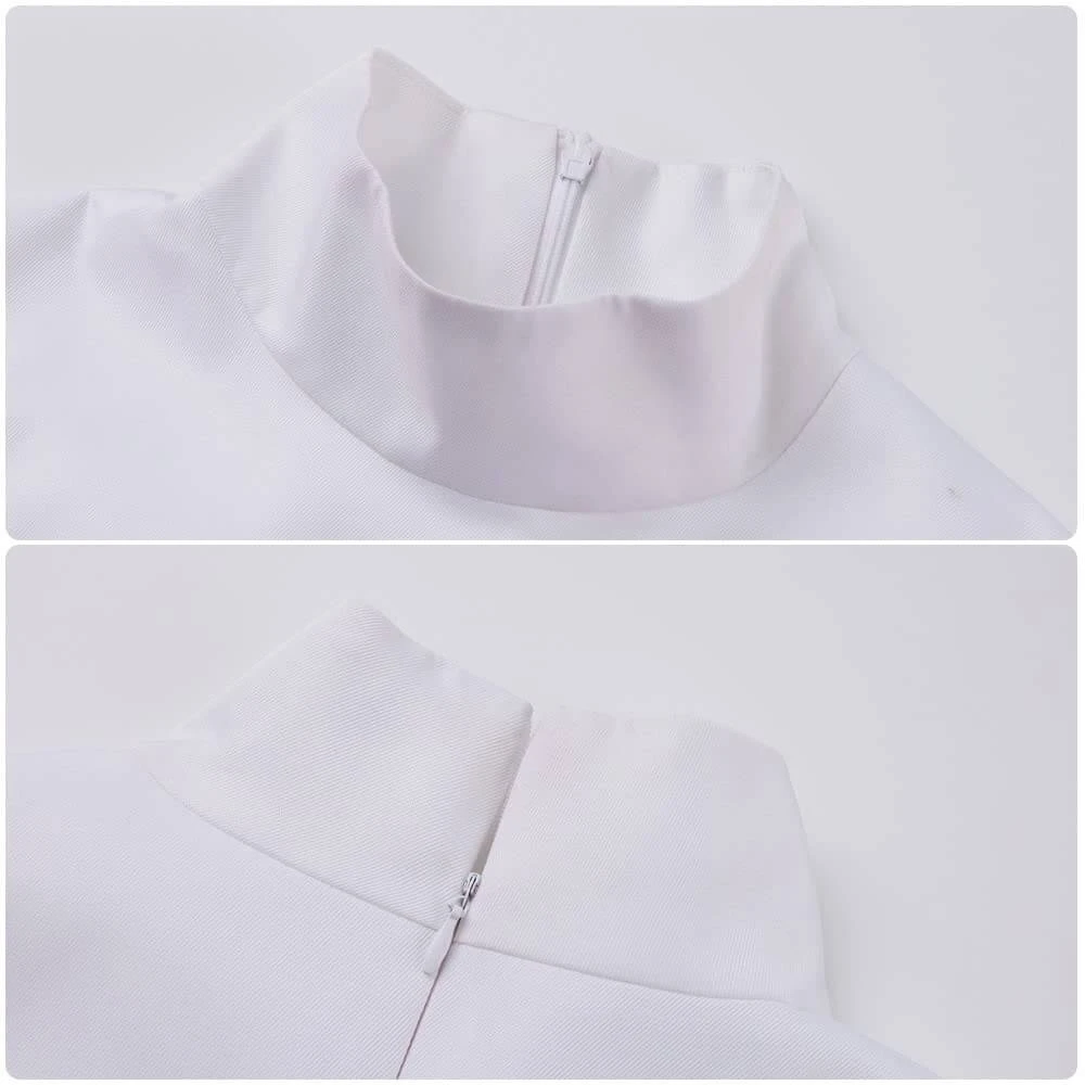 Niffty Costume White And Red Dress With Accessories Hazbin Hotel Cosplay Outfit 6 Niffty Costume White And Red Dress With Accessories Hazbin Hotel Cosplay Outfit - Image 6