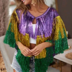 Women Mardi Gras Costume Tassel Tops Tinsel Shawl For Carnival Party -Sun Baby Sales Store O1CN01WML4Ox1Fsk3LnD2h9 2215676150543 0 cib