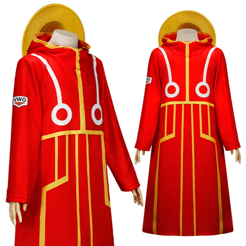 Loofie Costume Kids Adults Egghead Island Arc Red Coat With Straw Hat And Gloves For Cosplay 7 Loofie Costume Kids Adults Egghead Island Arc Red Coat With Straw Hat And Gloves For Cosplay - Image 7