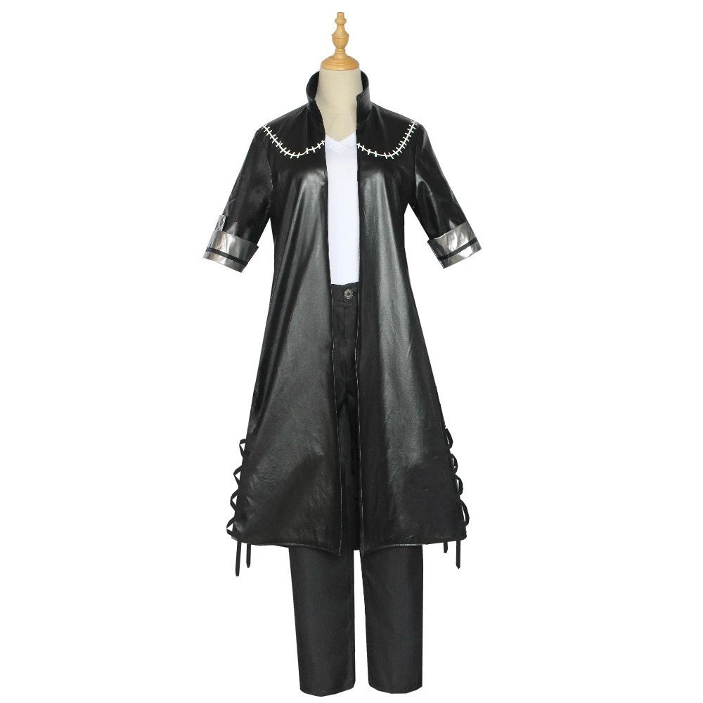 Mens Dabi Costume Villain Blueflame Outfit PU Leather Coat Pants And T-shirt 3pcs Suit 2 Mens Dabi Costume Villain Blueflame Outfit PU Leather Coat Pants And T-shirt 3pcs Suit - Image 2