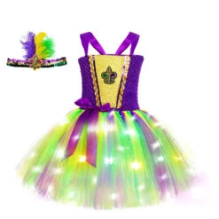 Girls Mardi Gras Light Up Costume LED Dress And Headband For Parade -Sun Baby Sales Store O1CN01uPL6r71bevZWLEG7o 2213229613491 0 cib