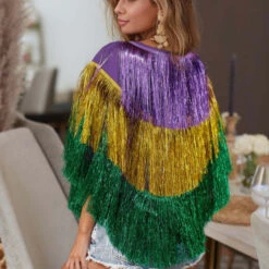Women Mardi Gras Costume Tassel Tops Tinsel Shawl For Carnival Party -Sun Baby Sales Store O1CN01xq3KhC1Fsk3JcbGx1 2215676150543 0 cib
