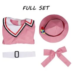 Nezuko Cosplay Costume Pink Summer Dress With Hat The Chosen Demon Nezuko Halloween Outfit -Sun Baby Sales Store Pink 07