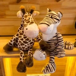 5pcs/lot Cute Plush Animal Jungle Animal Stuffed Lion Elephant Giraffe Monkey Zebra Doll Toys 10inch/25cm -Sun Baby Sales Store Plush Animal toy 1