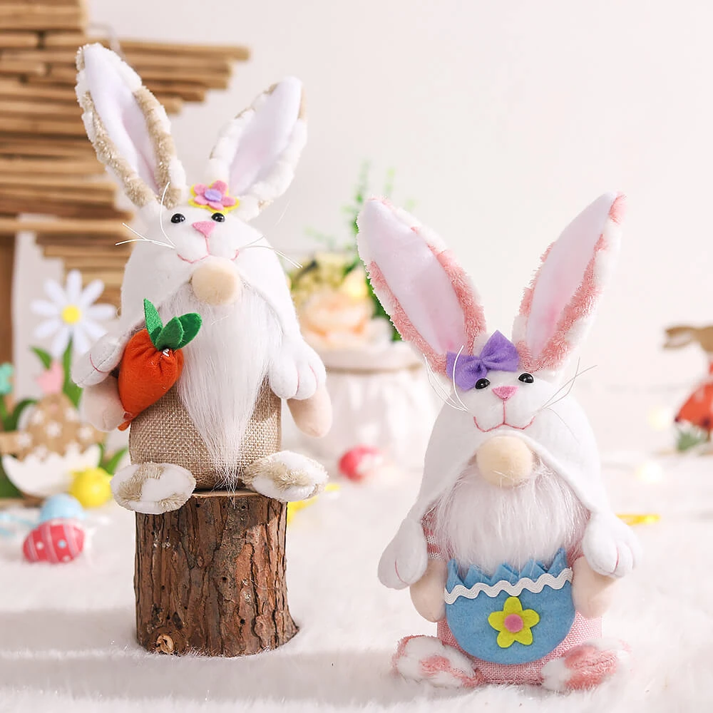 Plush Easter Gnome Bunny Cute Rabbit With Carrot Egg For Home Decoration Funny Easter Plush Doll 1 Plush Easter Gnome Bunny Cute Rabbit With Carrot Egg For Home Decoration Funny Easter Plush Doll
