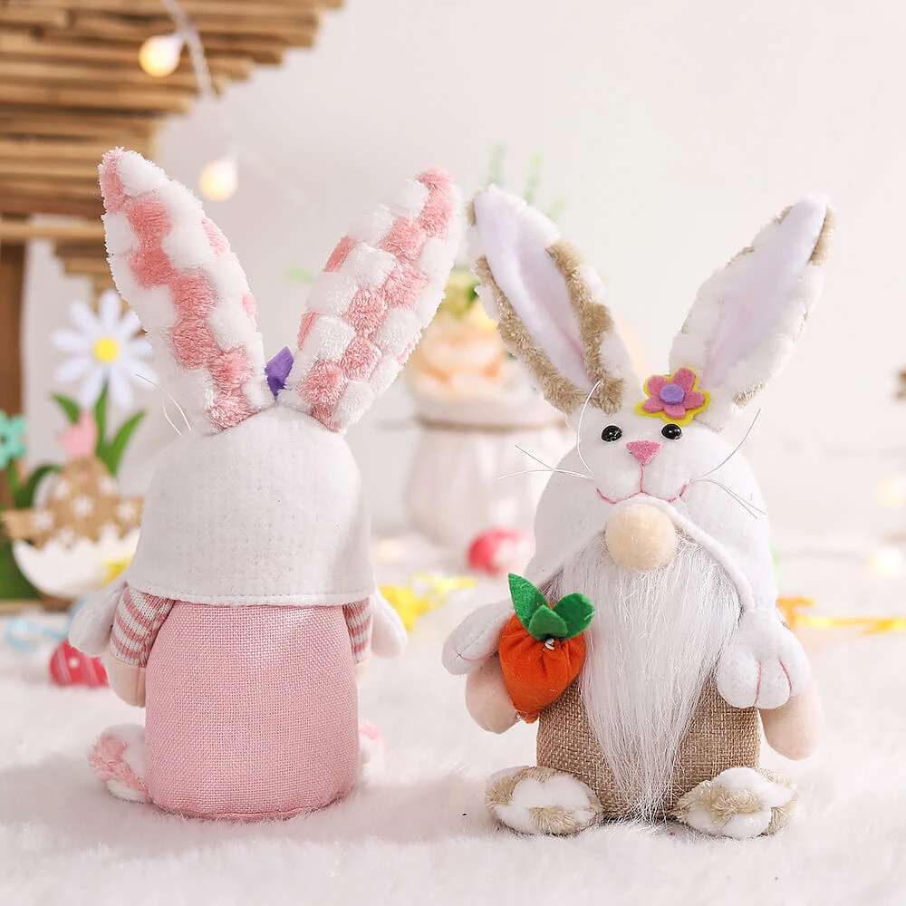 Plush Easter Gnome Bunny Cute Rabbit With Carrot Egg For Home Decoration Funny Easter Plush Doll 2 Plush Easter Gnome Bunny Cute Rabbit With Carrot Egg For Home Decoration Funny Easter Plush Doll - Image 2