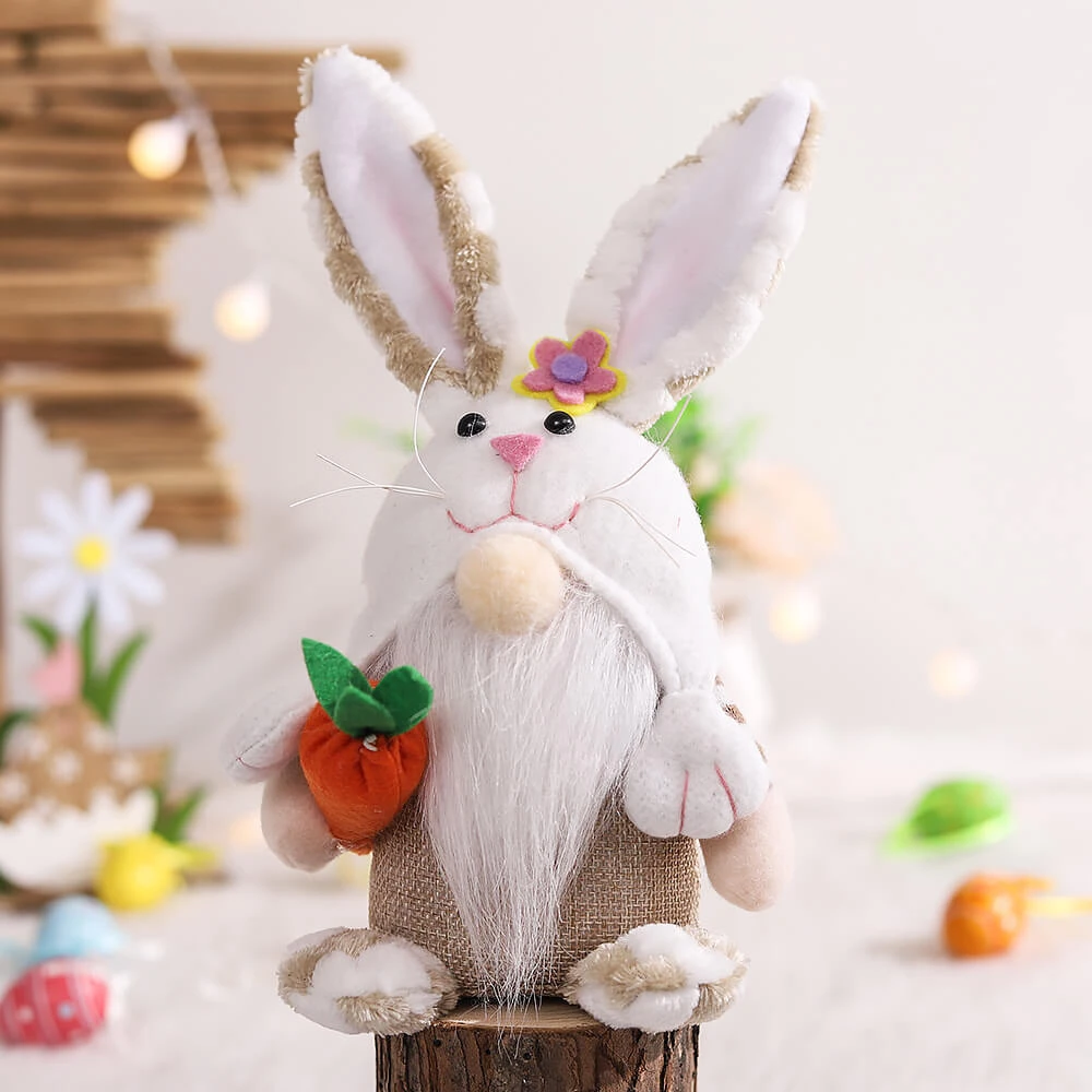 Plush Easter Gnome Bunny Cute Rabbit With Carrot Egg For Home Decoration Funny Easter Plush Doll 5 Plush Easter Gnome Bunny Cute Rabbit With Carrot Egg For Home Decoration Funny Easter Plush Doll - Image 5