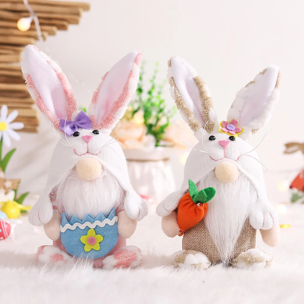 Plush Easter Gnome Bunny Cute Rabbit With Carrot Egg For Home Decoration Funny Easter Plush Doll 6 Plush Easter Gnome Bunny Cute Rabbit With Carrot Egg For Home Decoration Funny Easter Plush Doll - Image 6