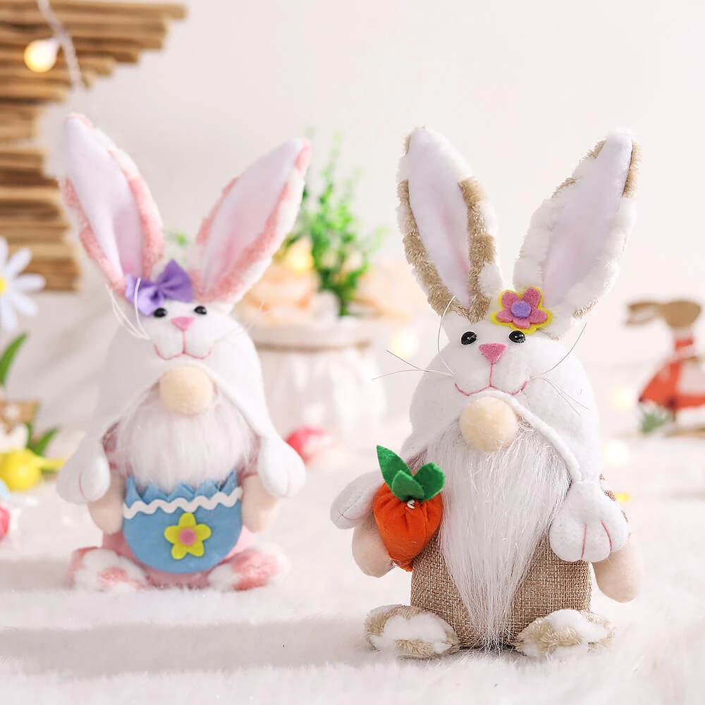 Plush Easter Gnome Bunny Cute Rabbit With Carrot Egg For Home Decoration Funny Easter Plush Doll 7 Plush Easter Gnome Bunny Cute Rabbit With Carrot Egg For Home Decoration Funny Easter Plush Doll - Image 7