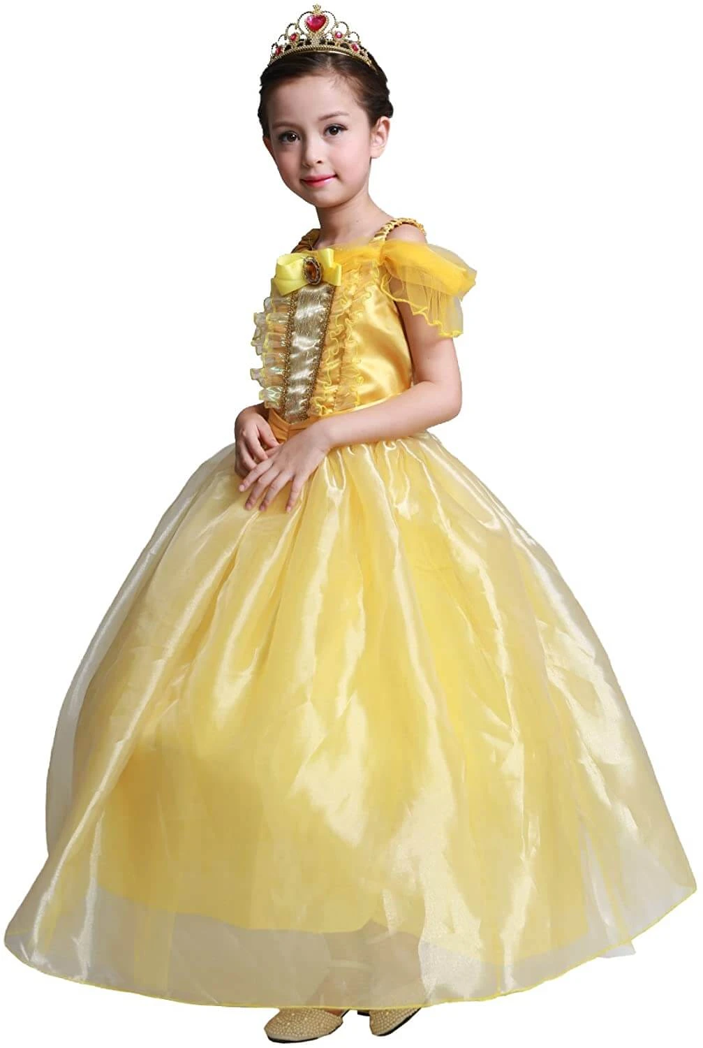 Girls Sleeveless Ball Gown Dress Beast Princess Costume Halloween Cosplay 2 Girls Sleeveless Ball Gown Dress Beast Princess Costume Halloween Cosplay - Image 2