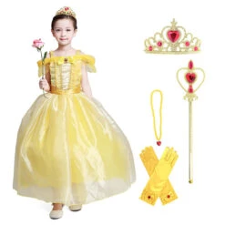Girls Sleeveless Ball Gown Dress Beast Princess Costume Halloween Cosplay 17 Girls Sleeveless Ball Gown Dress Beast Princess Costume Halloween Cosplay -Sun Baby Sales Store PrincessCostumes 9