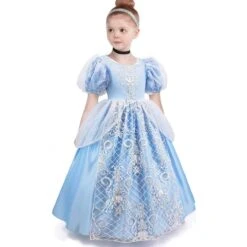 Princess Dressing Up Costume Girl Party Outfit Halloween Birthday Cosplay Dresses 10 Princess Dressing Up Costume Girl Party Outfit Halloween Birthday Cosplay Dresses -Sun Baby Sales Store PrincessLongDress 2