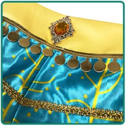 Kids Princess Jasmine Costume Halloween 4-pieces Full Set Cosplay Dress -Sun Baby Sales Store Princess Jasmine Costume Dress Up 4