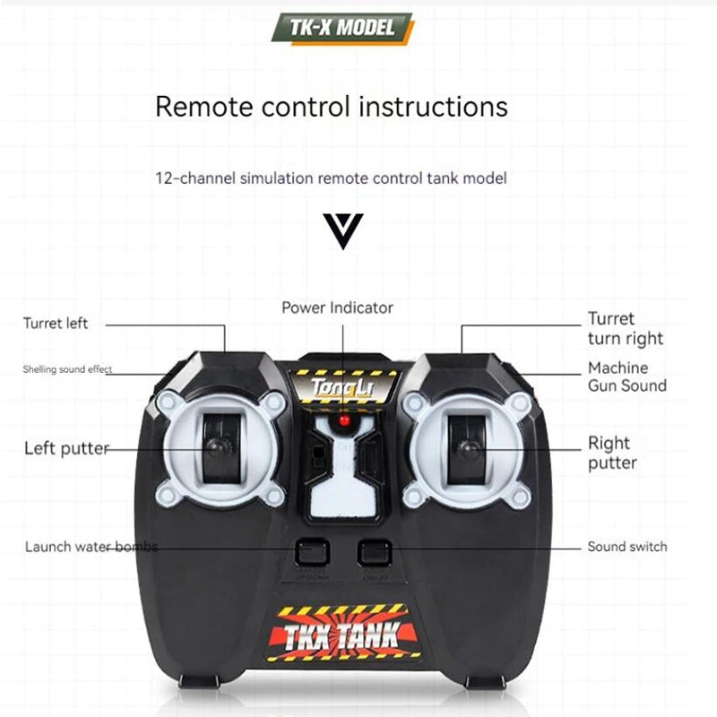 12CH Remote Control Tank 360° Rotation Water Bullets Tank 4WD Tracked Combat Vehicles 10 12CH Remote Control Tank 360° Rotation Water Bullets Tank 4WD Tracked Combat Vehicles - Image 10