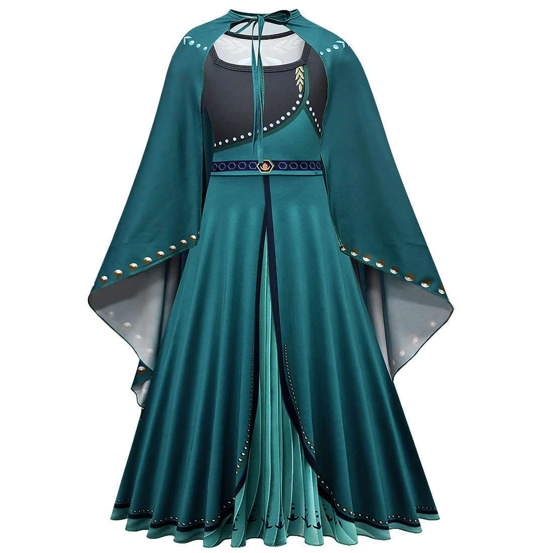 Snow Queen Anna Dress Kids Party Cosplay Outfit Ice Princess Costume Dress With Cloak 3 Snow Queen Anna Dress Kids Party Cosplay Outfit Ice Princess Costume Dress With Cloak - Image 3