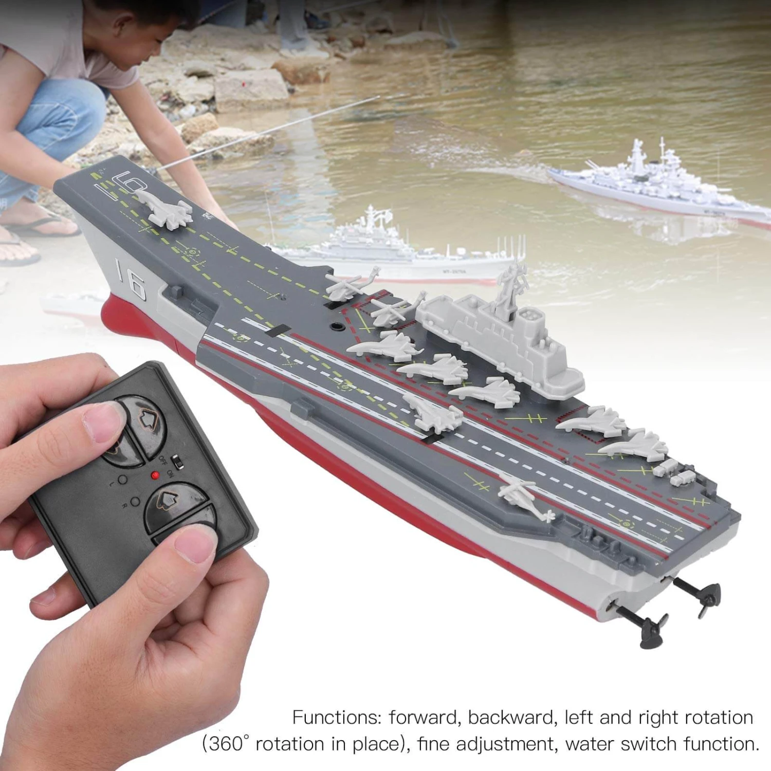 RC Aircraft Carrier Remote Control Battleship Model Warship Cruiser Electric Waterproof Boat Toy Gift 1 RC Aircraft Carrier Remote Control Battleship Model Warship Cruiser Electric Waterproof Boat Toy Gift