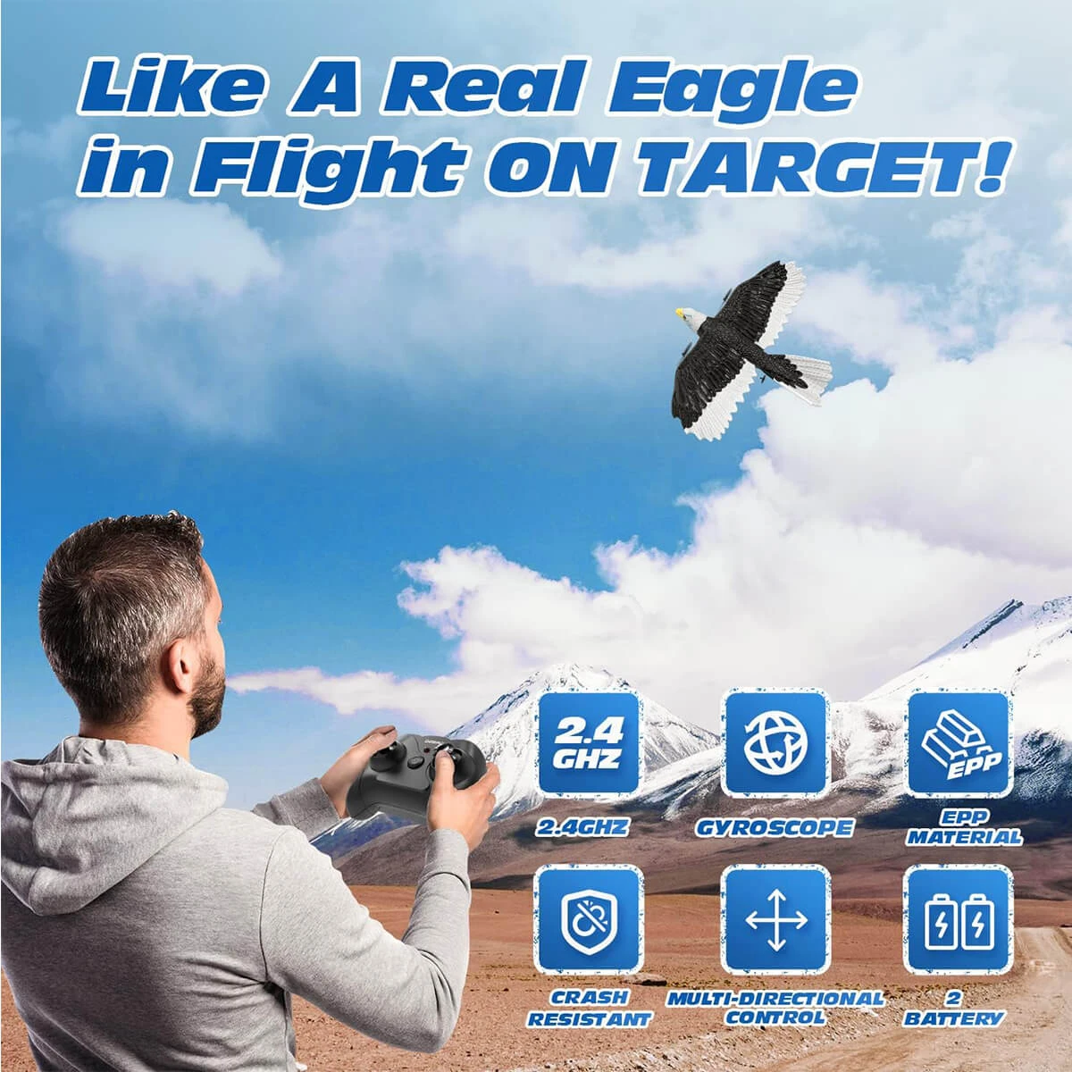 2.4Ghz RC Airplane Remote Control Eagle Wingspan Eagle Bionic Aircraft RC Glider 6 2.4Ghz RC Airplane Remote Control Eagle Wingspan Eagle Bionic Aircraft RC Glider - Image 6