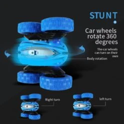 Remote Control Stunt Racing Car High Speed Double Sided 360 Rotating Tumbling Flips With Flashing Lights -Sun Baby Sales Store RC Car 2 4G 4CH Stunt Drift Deformation Buggy Car Rock Crawler Roll Car 360 Degree 2