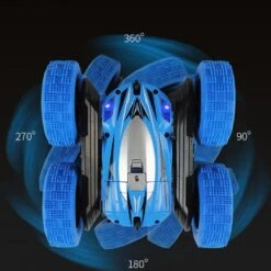 Remote Control Stunt Racing Car High Speed Double Sided 360 Rotating Tumbling Flips With Flashing Lights -Sun Baby Sales Store RC Car 2 4G 4CH Stunt Drift Deformation Buggy Car Rock Crawler Roll Car 360 Degree 3