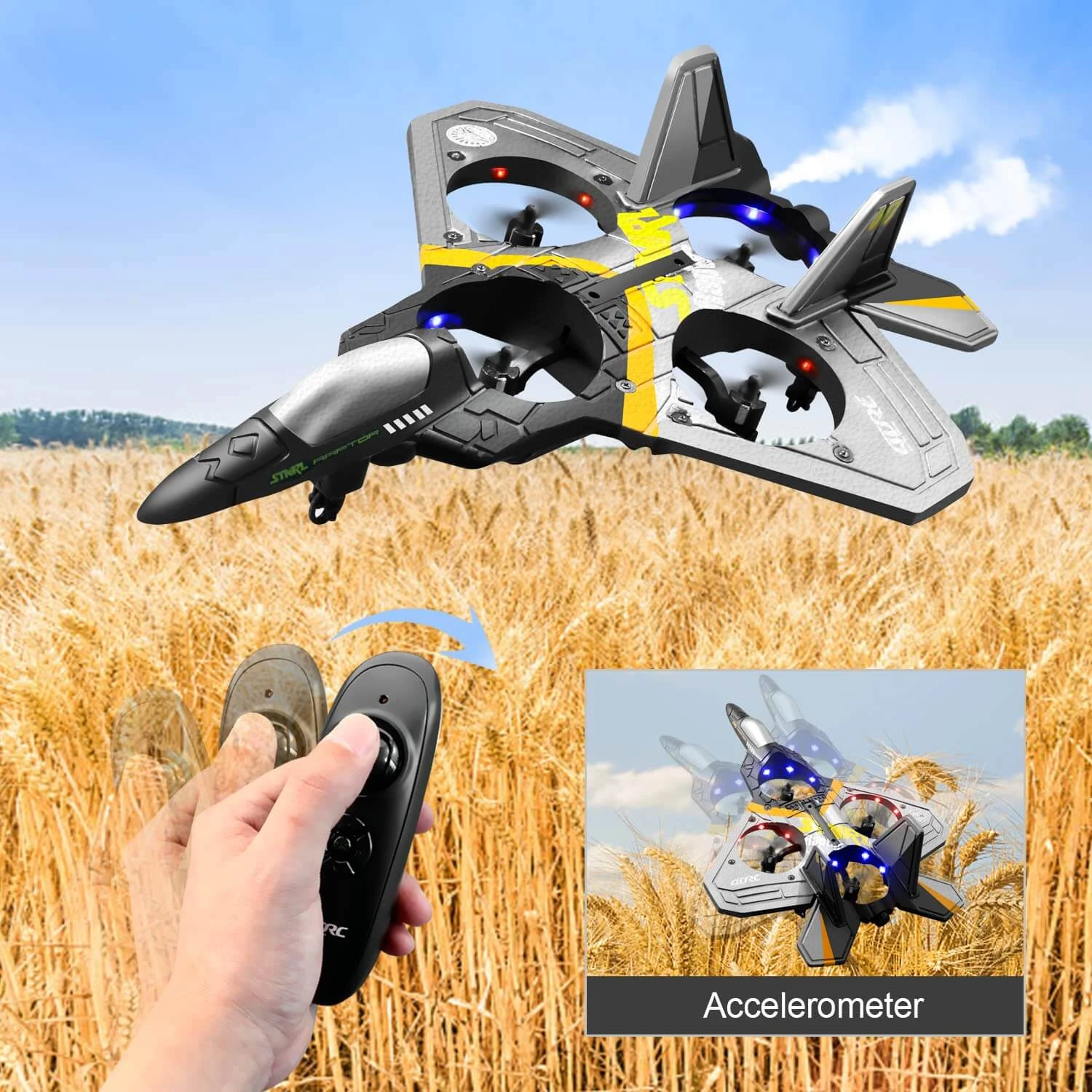 Kids RC Airplane Drone 2.4G Remote Control Aircraft With Gravity Sensing Stunt Spin Jet 6 Kids RC Airplane Drone 2.4G Remote Control Aircraft With Gravity Sensing Stunt Spin Jet - Image 6
