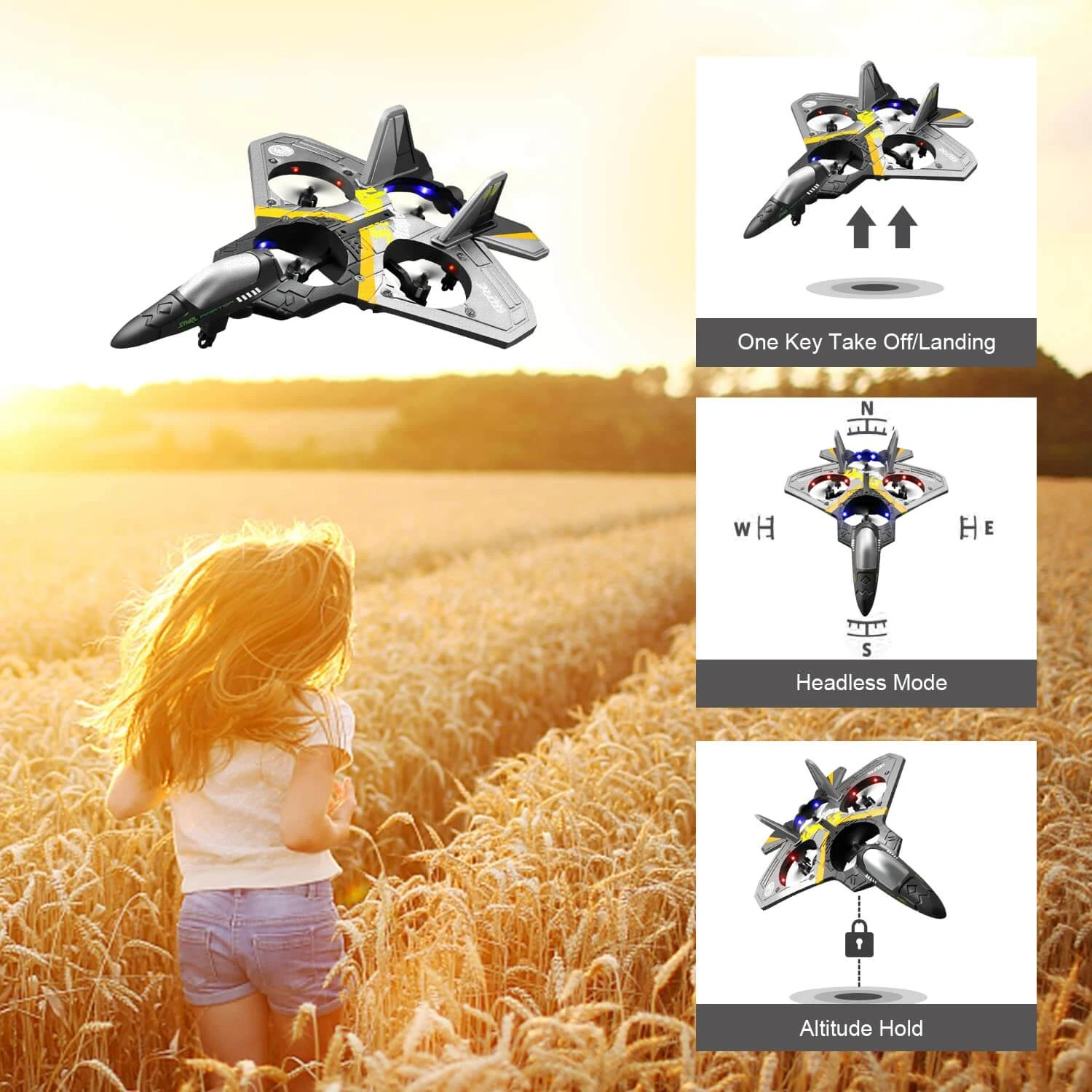 Kids RC Airplane Drone 2.4G Remote Control Aircraft With Gravity Sensing Stunt Spin Jet 5 Kids RC Airplane Drone 2.4G Remote Control Aircraft With Gravity Sensing Stunt Spin Jet - Image 5