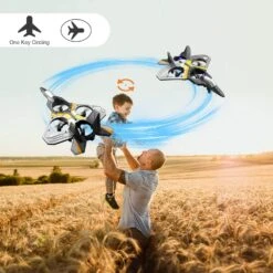 Kids RC Airplane Drone 2.4G Remote Control Aircraft With Gravity Sensing Stunt Spin Jet
