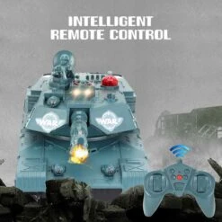 2.4G RC Tank Remote Control Battle Tank 350 Rotatable Turret Crawler Simulation Lighting Car Monster Toys For Children Kids Gift -Sun Baby Sales Store RC Tank Remote Control Battle Tank 6