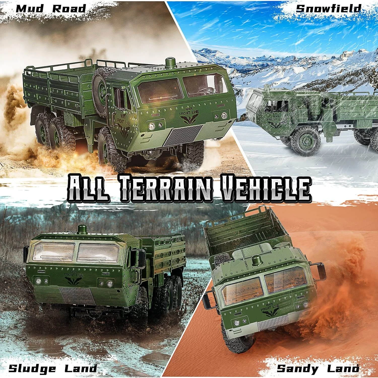 RC Truck 6x6 Off-road Rock Crawlers 1/16 Remote Control Military Vehicles All Terrains RC Car 5 RC Truck 6x6 Off-road Rock Crawlers 1/16 Remote Control Military Vehicles All Terrains RC Car - Image 5