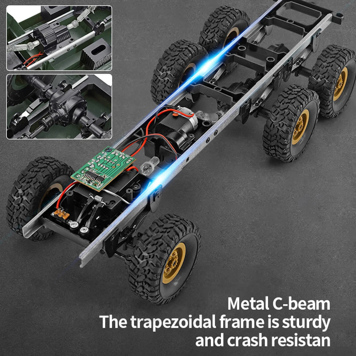 RC Truck 6x6 Off-road Rock Crawlers 1/16 Remote Control Military Vehicles All Terrains RC Car 9 RC Truck 6x6 Off-road Rock Crawlers 1/16 Remote Control Military Vehicles All Terrains RC Car - Image 9