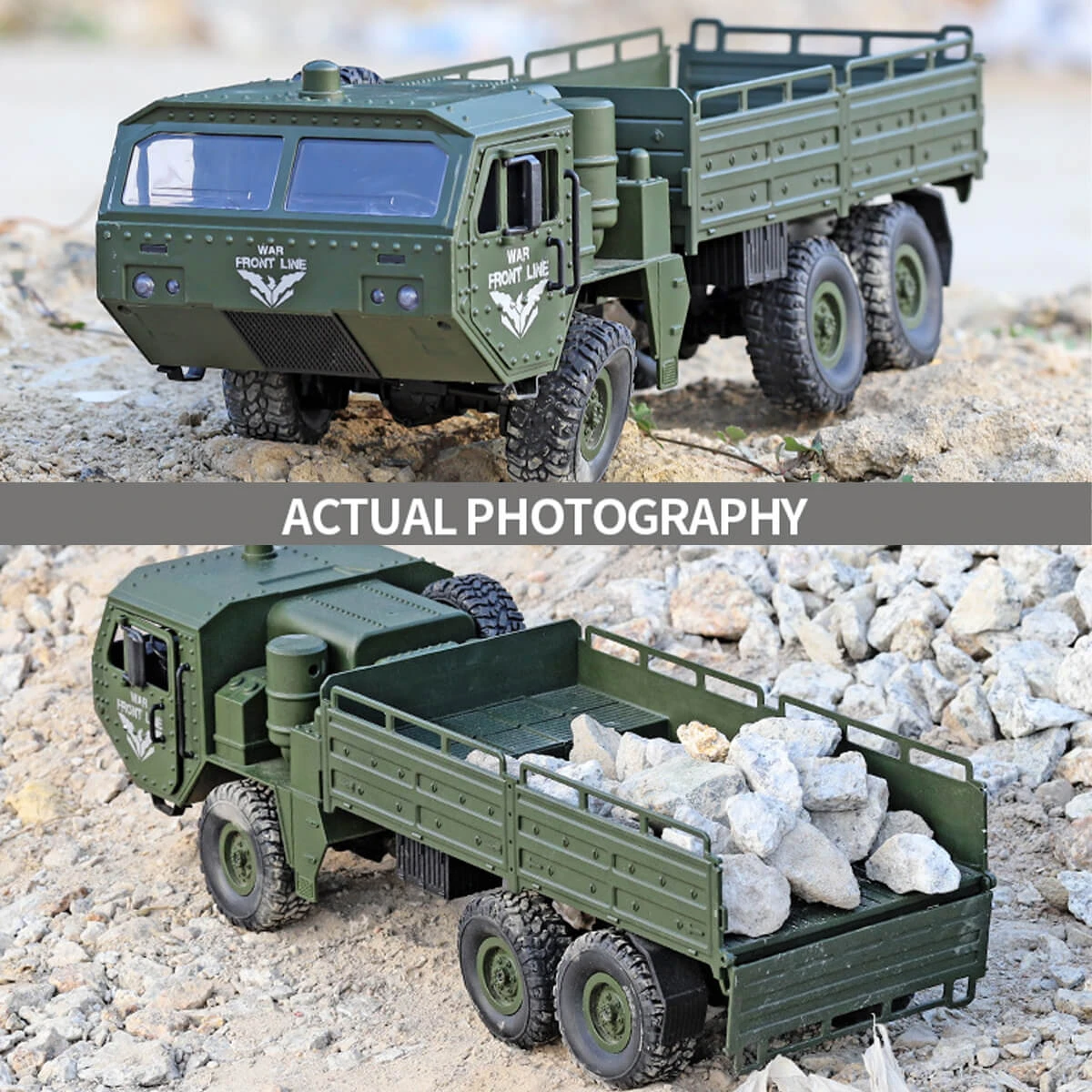 RC Truck 6x6 Off-road Rock Crawlers 1/16 Remote Control Military Vehicles All Terrains RC Car 12 RC Truck 6x6 Off-road Rock Crawlers 1/16 Remote Control Military Vehicles All Terrains RC Car - Image 12