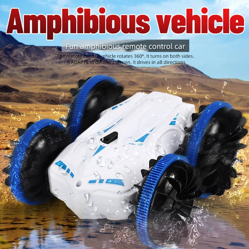 Stunt Amphibious Car For Kids - 2.4Ghz 360 Rotate Water And Land 4WD Amphibious Electric Toys 1 Stunt Amphibious Car For Kids - 2.4Ghz 360 Rotate Water And Land 4WD Amphibious Electric Toys