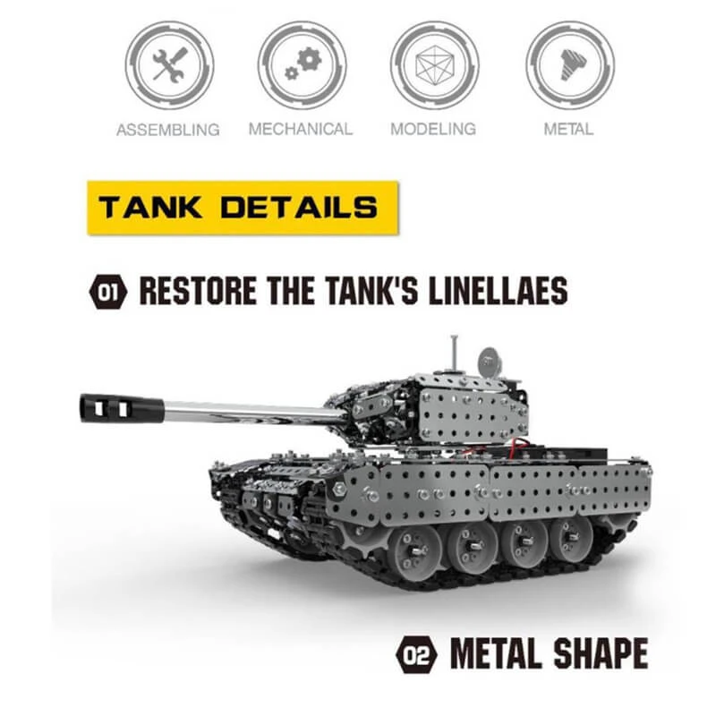 2.4G RC Stainless Steel Tank DIY Assembly Remote Control Panzer With Rotating Turret 10 2.4G RC Stainless Steel Tank DIY Assembly Remote Control Panzer With Rotating Turret - Image 10