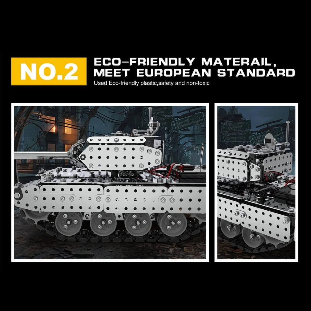 2.4G RC Stainless Steel Tank DIY Assembly Remote Control Panzer With Rotating Turret 6 2.4G RC Stainless Steel Tank DIY Assembly Remote Control Panzer With Rotating Turret - Image 6