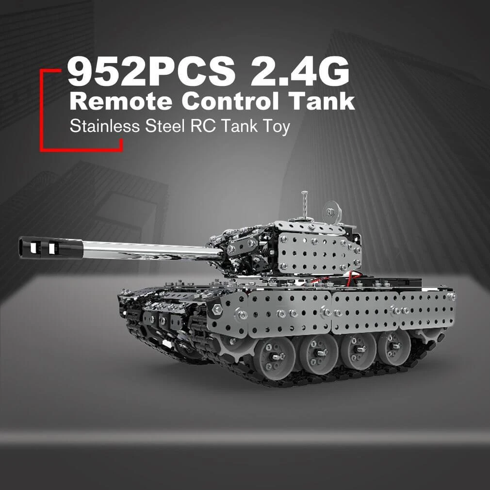 2.4G RC Stainless Steel Tank DIY Assembly Remote Control Panzer With Rotating Turret 2 2.4G RC Stainless Steel Tank DIY Assembly Remote Control Panzer With Rotating Turret - Image 2