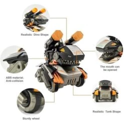 2.4GHz Remote Control Dinosaur Car Monster Truck Cartoon Smart Stunt Tank With Realistic Tank And Dino Sounds -Sun Baby Sales Store RCDinosaurCar 6 d2117baa afa5 497d a353 f153215a22c6