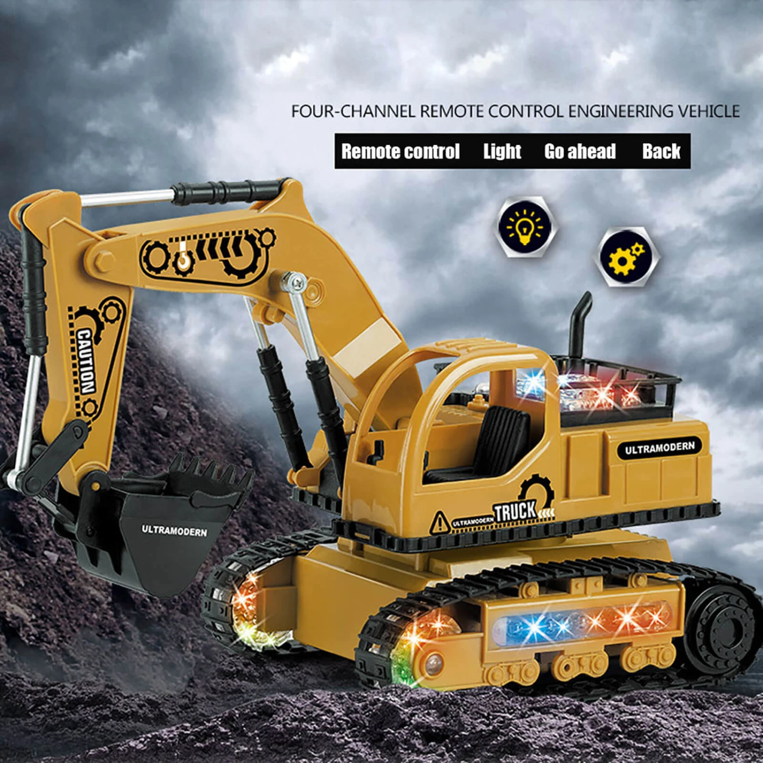 1:24 4CH RC Engineering Car Full Function Excavator Bulldozer Tractor Dump Truck Construction Vehicle 4 1:24 4CH RC Engineering Car Full Function Excavator Bulldozer Tractor Dump Truck Construction Vehicle - Image 4