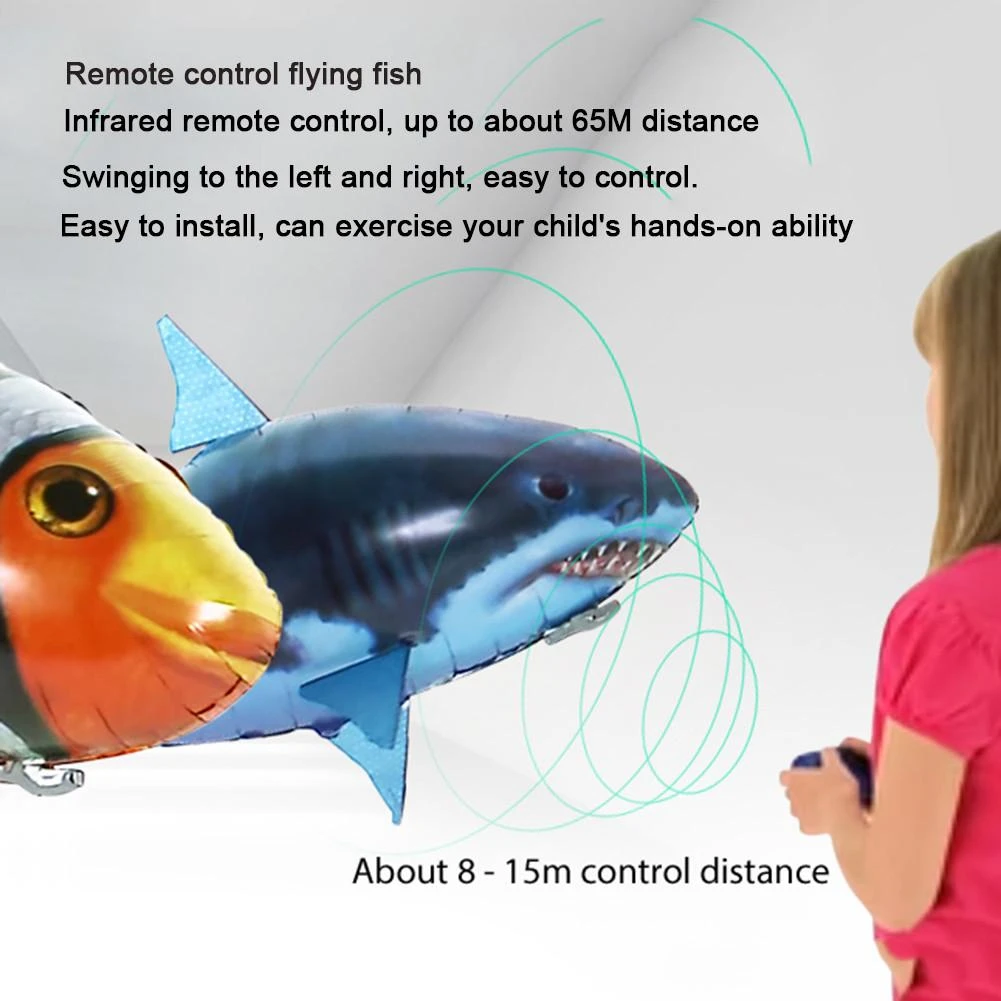 Remote Control Shark Toys RC Air Swimming Fish Toy RC Flying Air Balloons Remote Control Animals Nemo Clown Gifts For Children 5 Remote Control Shark Toys RC Air Swimming Fish Toy RC Flying Air Balloons Remote Control Animals Nemo Clown Gifts For Children - Image 5