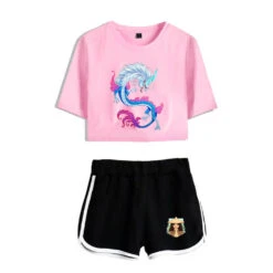 Dargon Short Sleeve Crop Top And Shorts Sweat Suits Two Piece 15 Dargon Short Sleeve Crop Top And Shorts Sweat Suits Two Piece -Sun Baby Sales Store RayaandtheLastDragonWomenSweatshirtsandshorts 4
