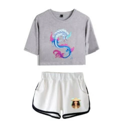 Dargon Short Sleeve Crop Top And Shorts Sweat Suits Two Piece 18 Dargon Short Sleeve Crop Top And Shorts Sweat Suits Two Piece -Sun Baby Sales Store RayaandtheLastDragonWomenSweatshirtsandshorts 5
