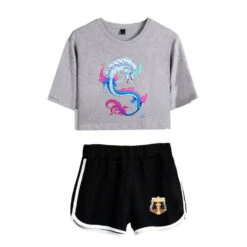 Dargon Short Sleeve Crop Top And Shorts Sweat Suits Two Piece 19 Dargon Short Sleeve Crop Top And Shorts Sweat Suits Two Piece -Sun Baby Sales Store RayaandtheLastDragonWomenSweatshirtsandshorts 8